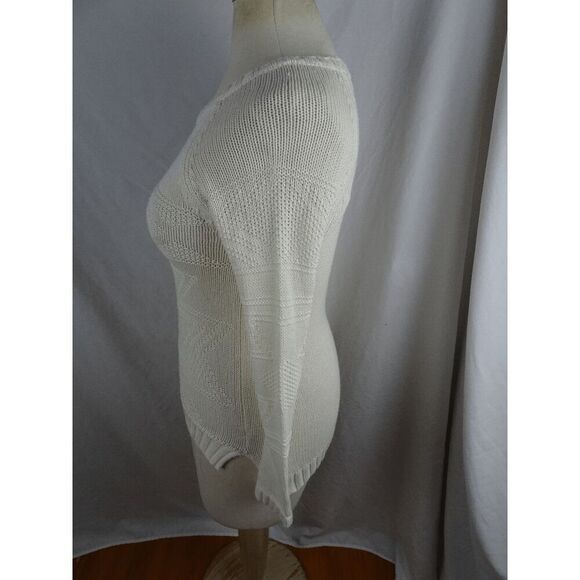 Pink Rose Off White Sweater Top Size S - Picture 2 of 8